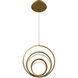 Hoopla LED 7.78 inch Aged Brass Pendant Ceiling Light in 4000K, dweLED