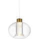 Crater LED 8.25 inch Aged Brass Mini-Pendant Ceiling Light, dweLED