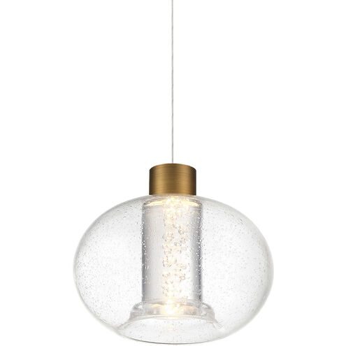 Crater LED 8.25 inch Aged Brass Mini-Pendant Ceiling Light, dweLED
