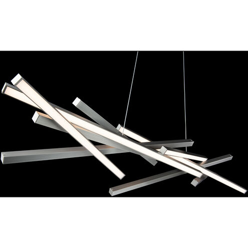 Parallax 8 Light 55 inch Brushed Nickel Linear Pendant Ceiling Light, dweLED