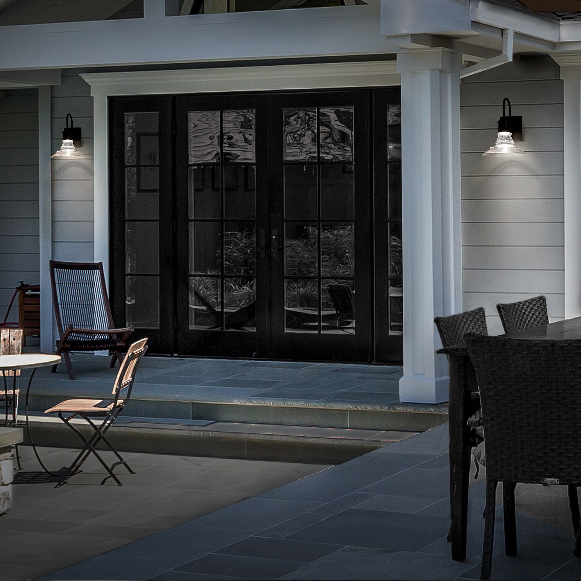 Nantucket LED 13 inch Black Outdoor Wall Light, dweLED