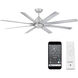 Mocha XL 66 inch Brushed Aluminum Downrod Ceiling Fans, Smart Fan