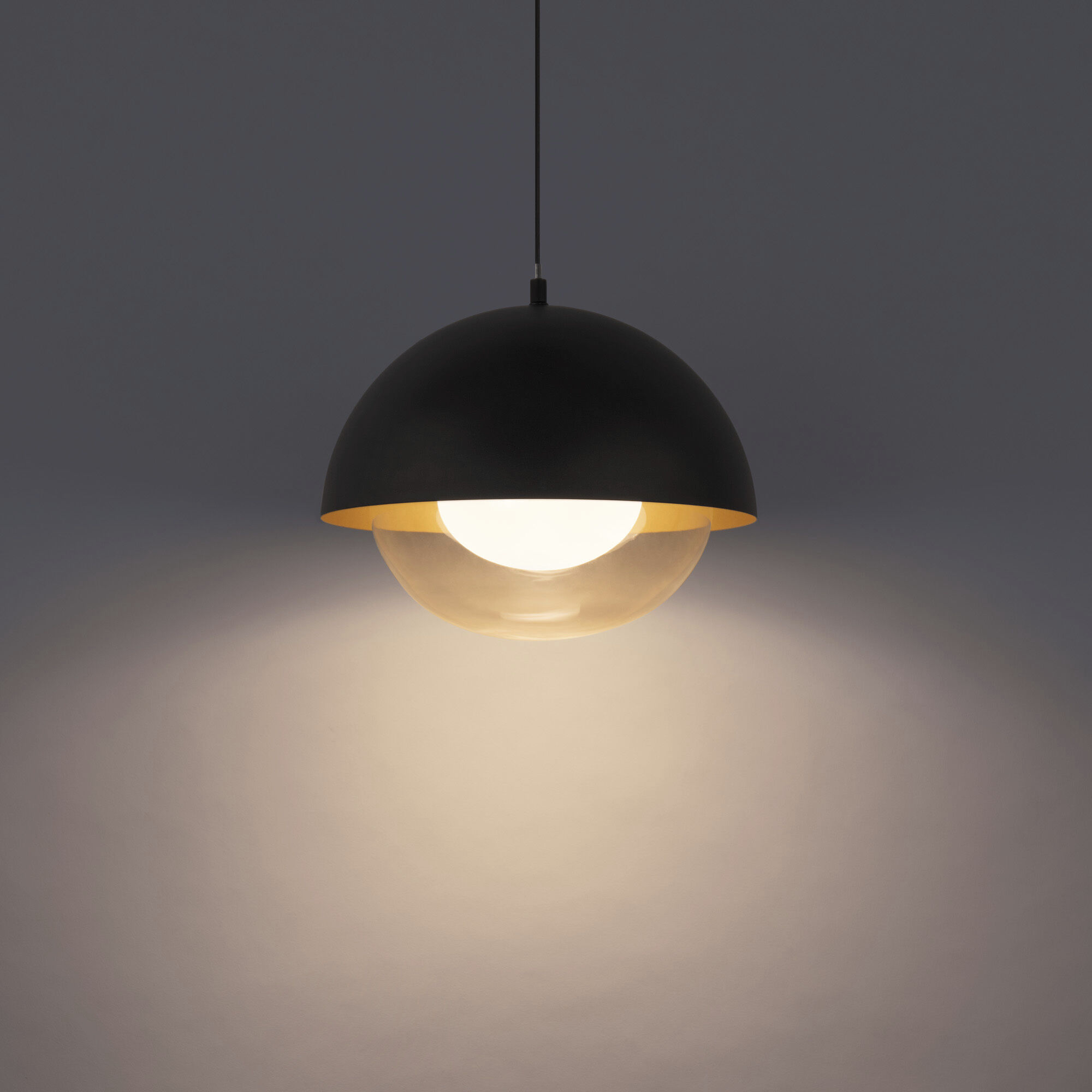 Dome LED 10 inch Black Gold Pendant Ceiling Light, dweLED