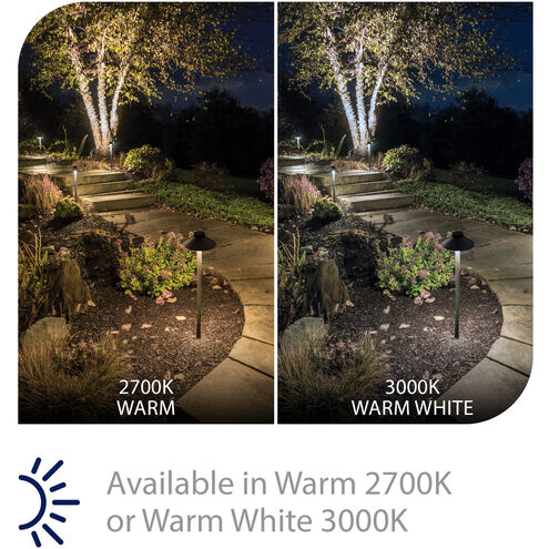 Tiki 12 6.50 watt Black Path Lighting in 2700K, Black on Aluminum, Path and Area Light, WAC Landscape
