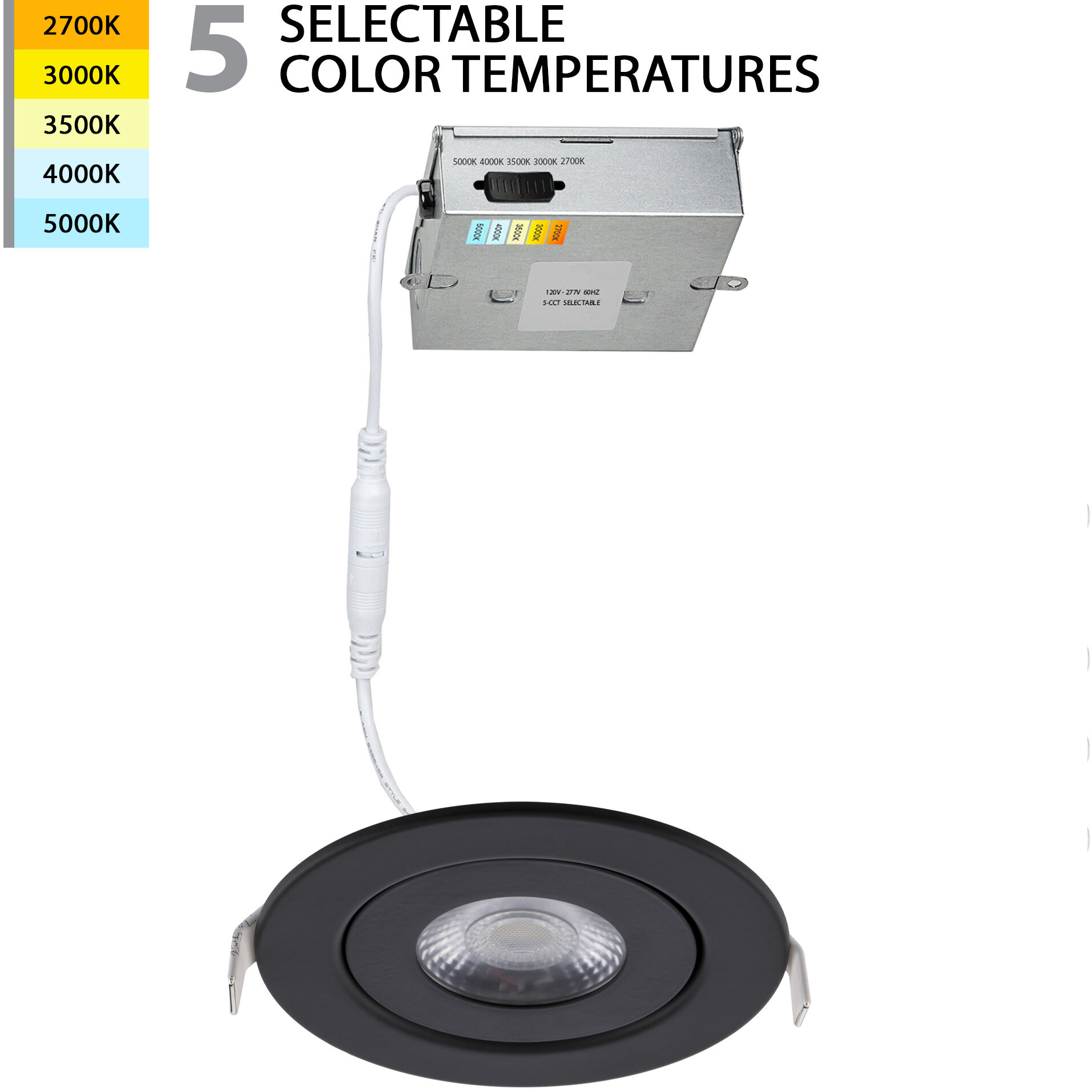 Lotos LED Black Complete Kit Recessed Lighting