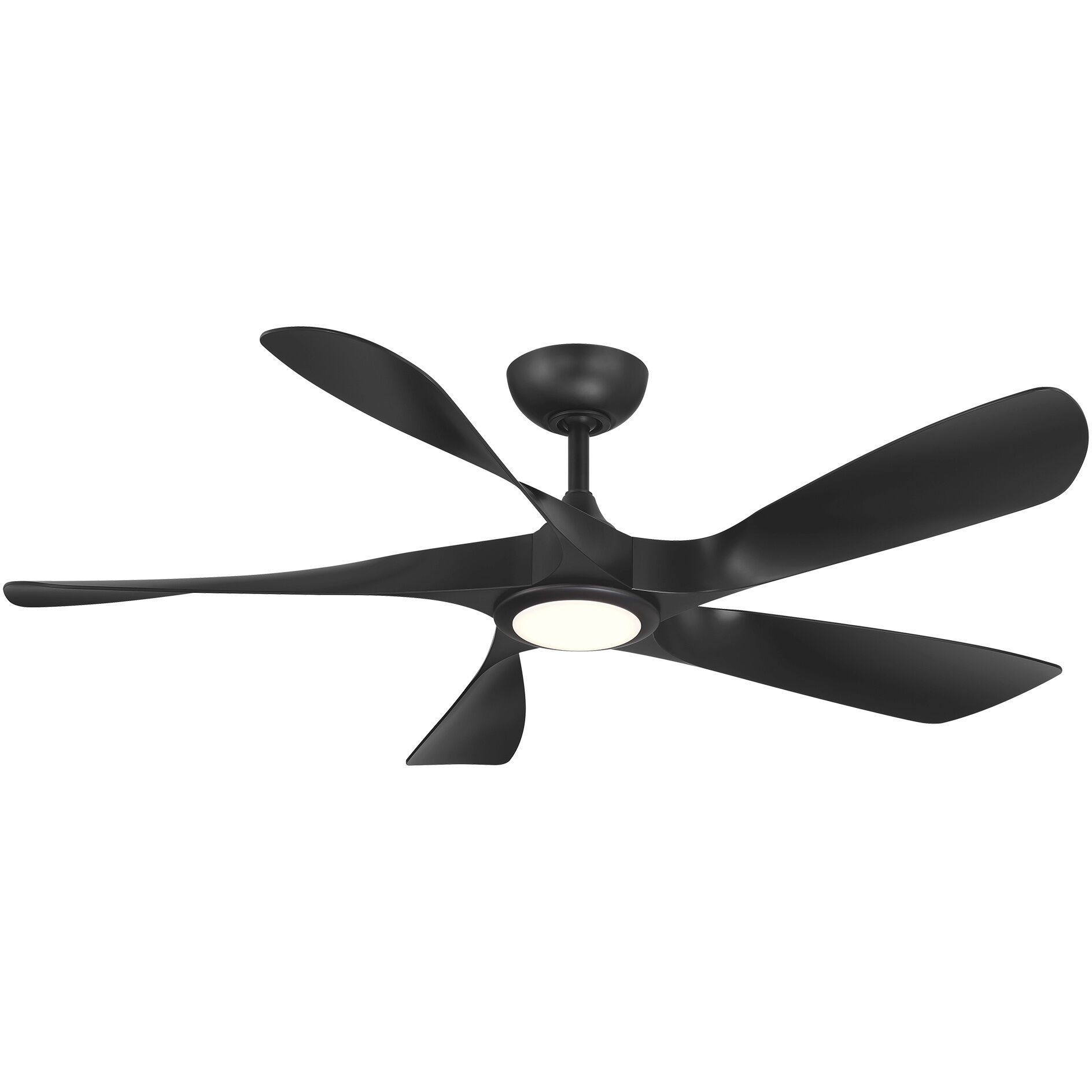 Swirl 5 54 inch Matte Black Downrod Ceiling Fan