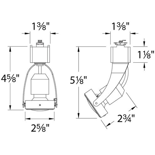 TK-104 Miniature 1 Light 120 White J Track Fixture Ceiling Light
