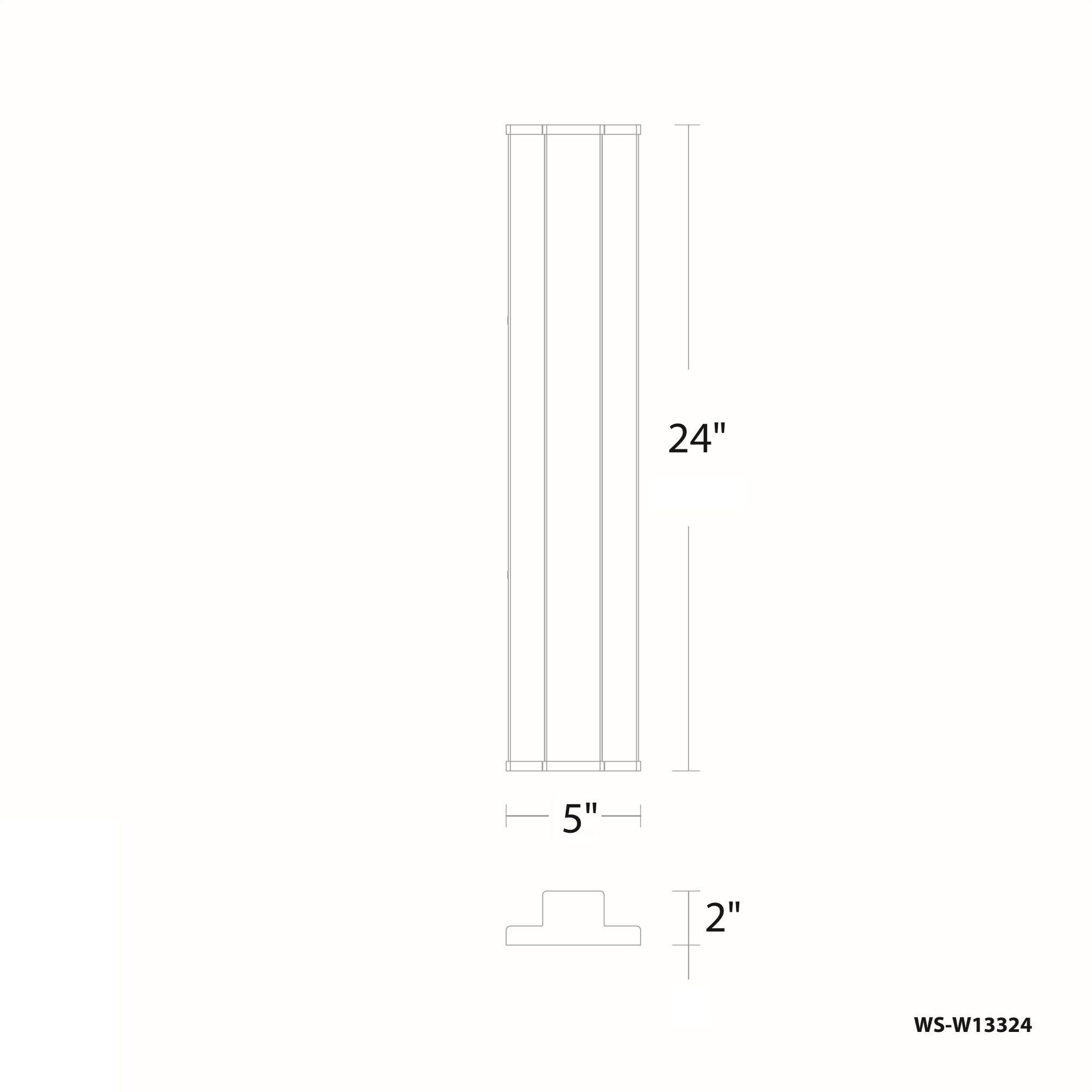 Revels LED 24 inch Black Outdoor Wall Light in 3500K, dweLED