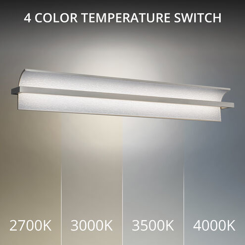 Shard LED 34 inch Brushed Nickel Bath Vanity & Wall Light in 3000K, dweLED