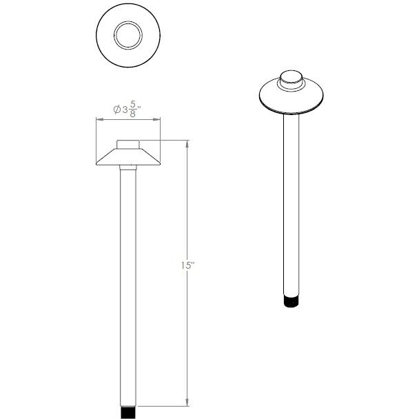 Interpath 12 2.5 watt Bronze Path Lighting in 3000K, Path and Area Light, WAC Landscape