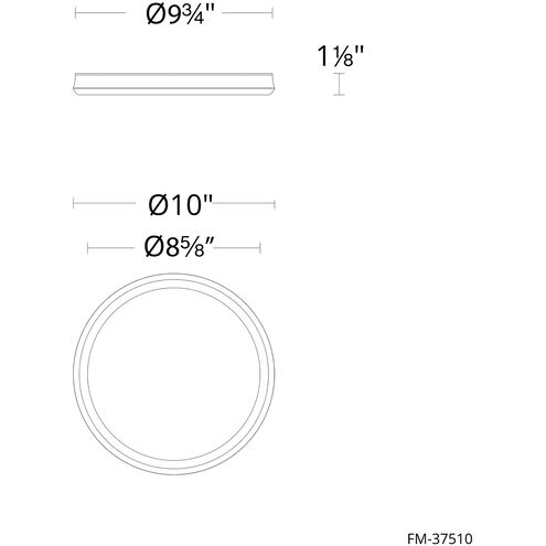 Parthenon LED 10 inch White Flush Mount Ceiling Light in 4000K, dweLED