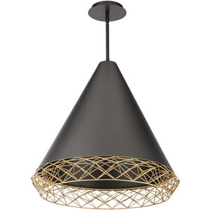 Lacey LED 22 inch Black Gold Pendant Ceiling Light, dweLED