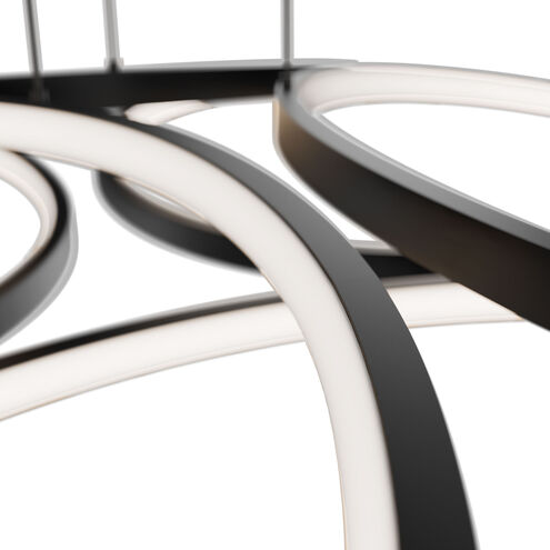 Klover LED 32 inch Black Pendant Ceiling Light in 3000K, dweLED