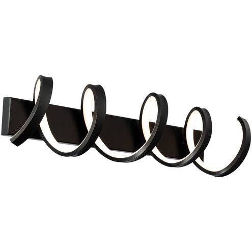 Marques LED 30 inch Black Bath Vanity & Wall Light, dweLED