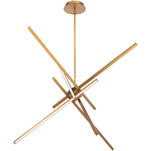 Parallax LED 38.75 inch Aged Brass Pendant Ceiling Light, dweLED