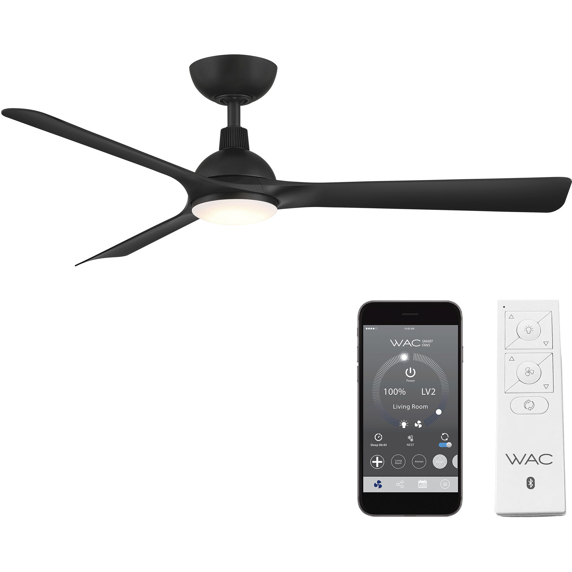 Gage 52 inch Matte Black Downrod Ceiling Fan