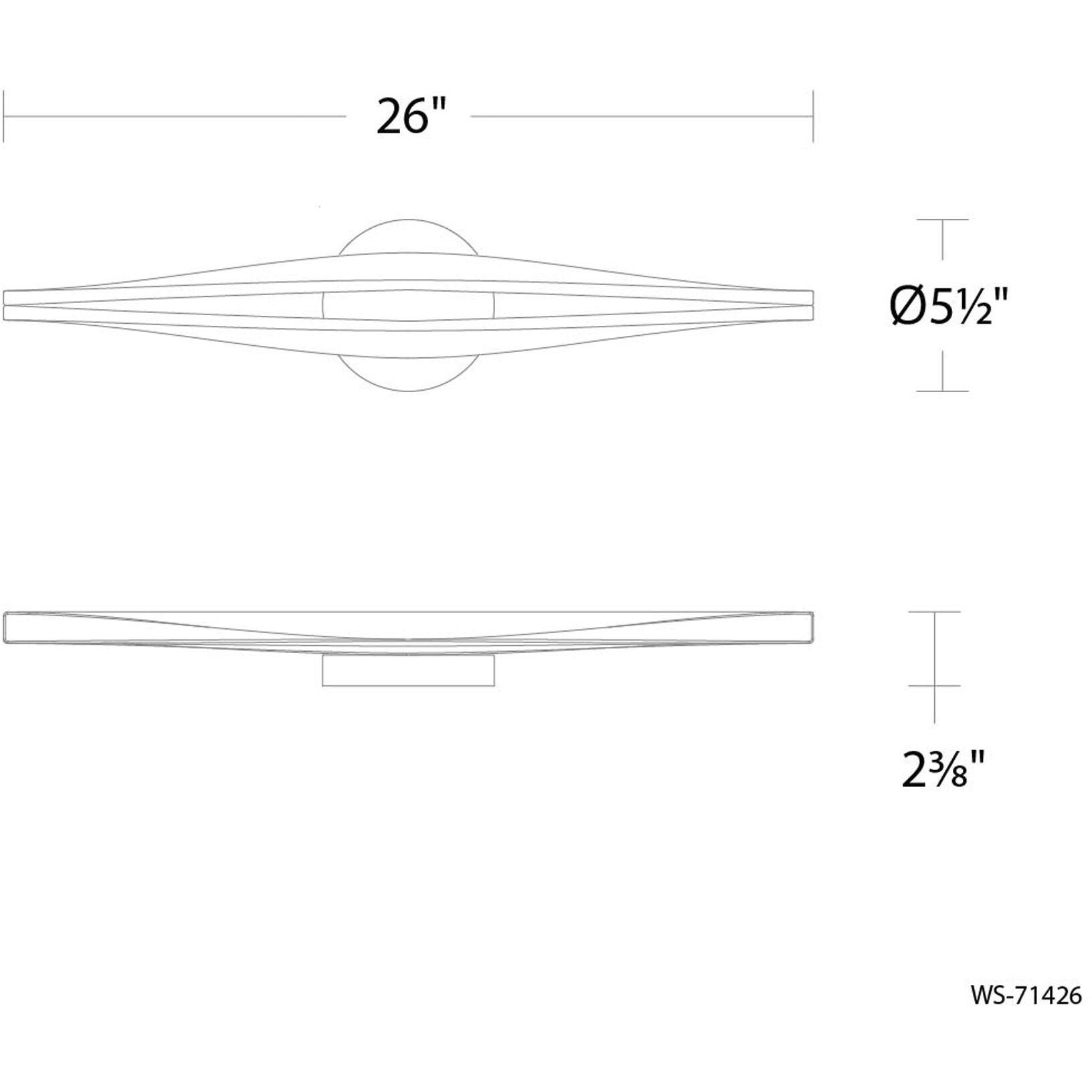 Jagger LED 26 inch Black Bath Vanity & Wall Light in 3500K, dweLED