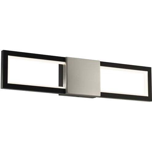 Peekaboo LED 22 inch Black Brushed Nickel Bath Vanity & Wall Light, dweLED