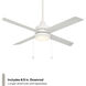 Quade 52 inch Matte White Downrod Ceiling Fan