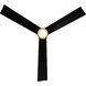 Clean 52 inch Soft Brass Matte Black with Matte Black Blades Downrod Ceiling Fans in Satin Brass Matte Black, Smart Fan