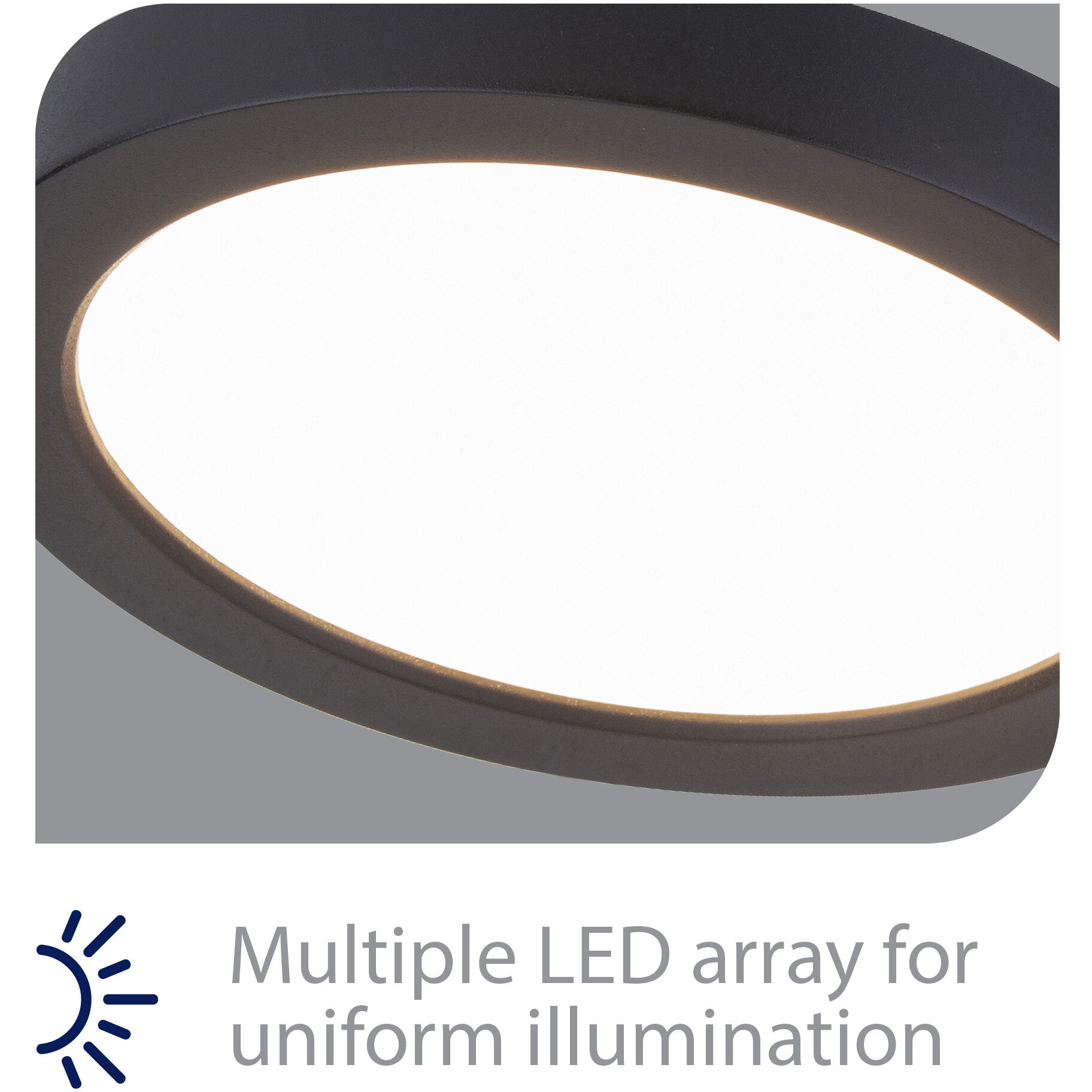 Round LED 5.25 inch Black Flush Mount Ceiling Light in 3000K, 1, WAC Limited