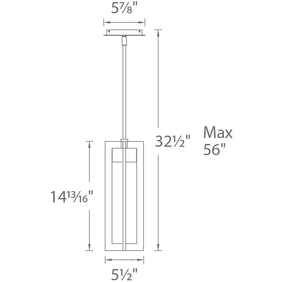 Chamber LED 5.5 inch Bronze Outdoor Pendant, dweLED