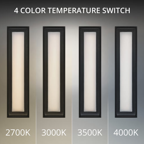 Beech LED 24 inch Black Outdoor Wall Light in 4000K, dweLED