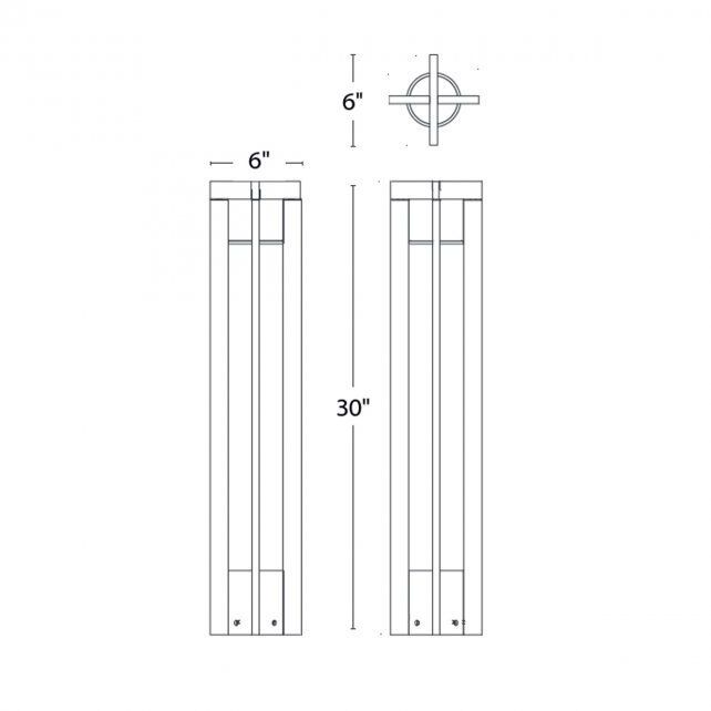 Chamber 12 5.5 watt Bronze Bollard Lighting in 2700K, WAC Landscape