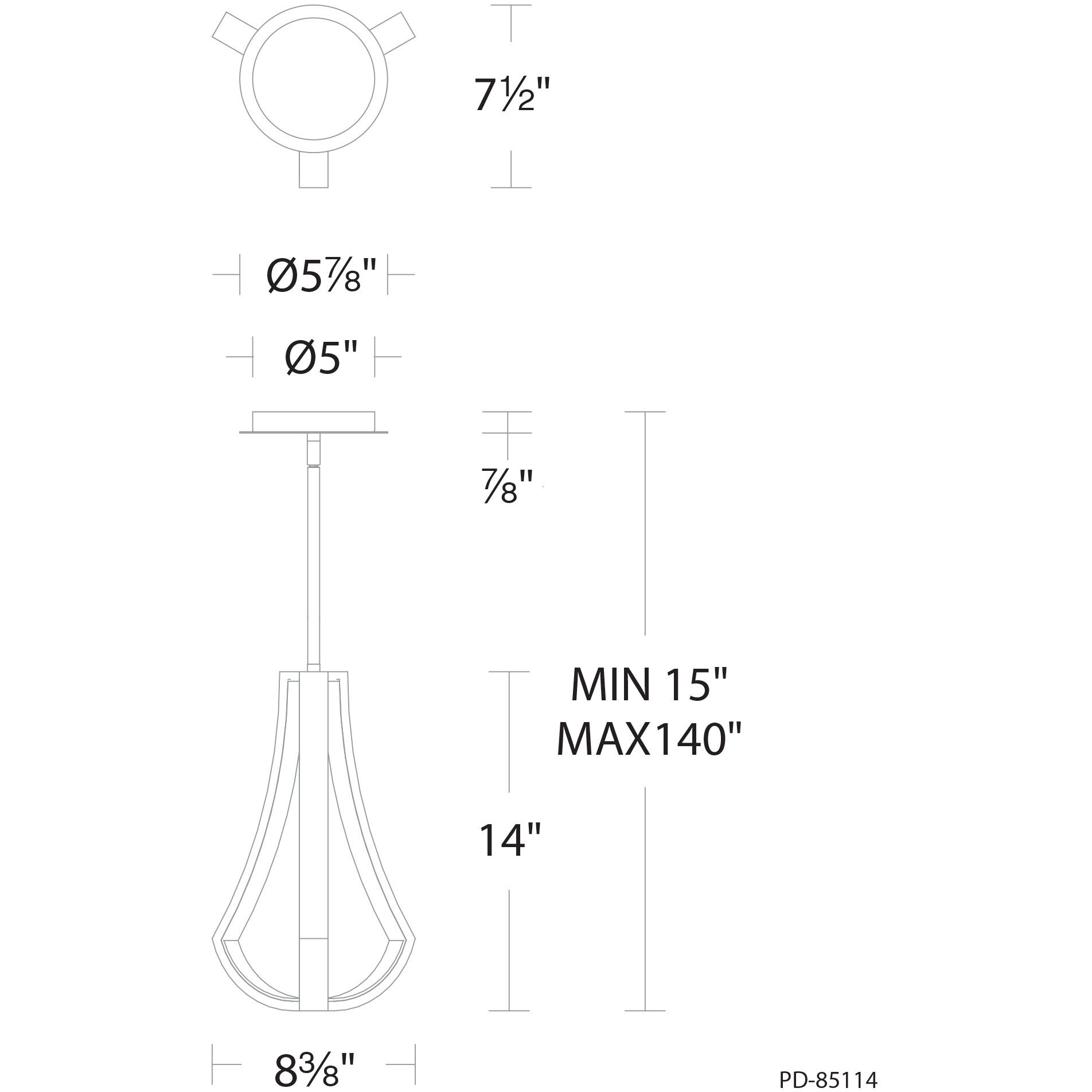 Artemis LED 8.38 inch Brushed Nickel Pendant Ceiling Light, dweLED