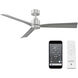 Clean 52 inch Brushed Aluminum Downrod Ceiling Fans, Smart Fan
