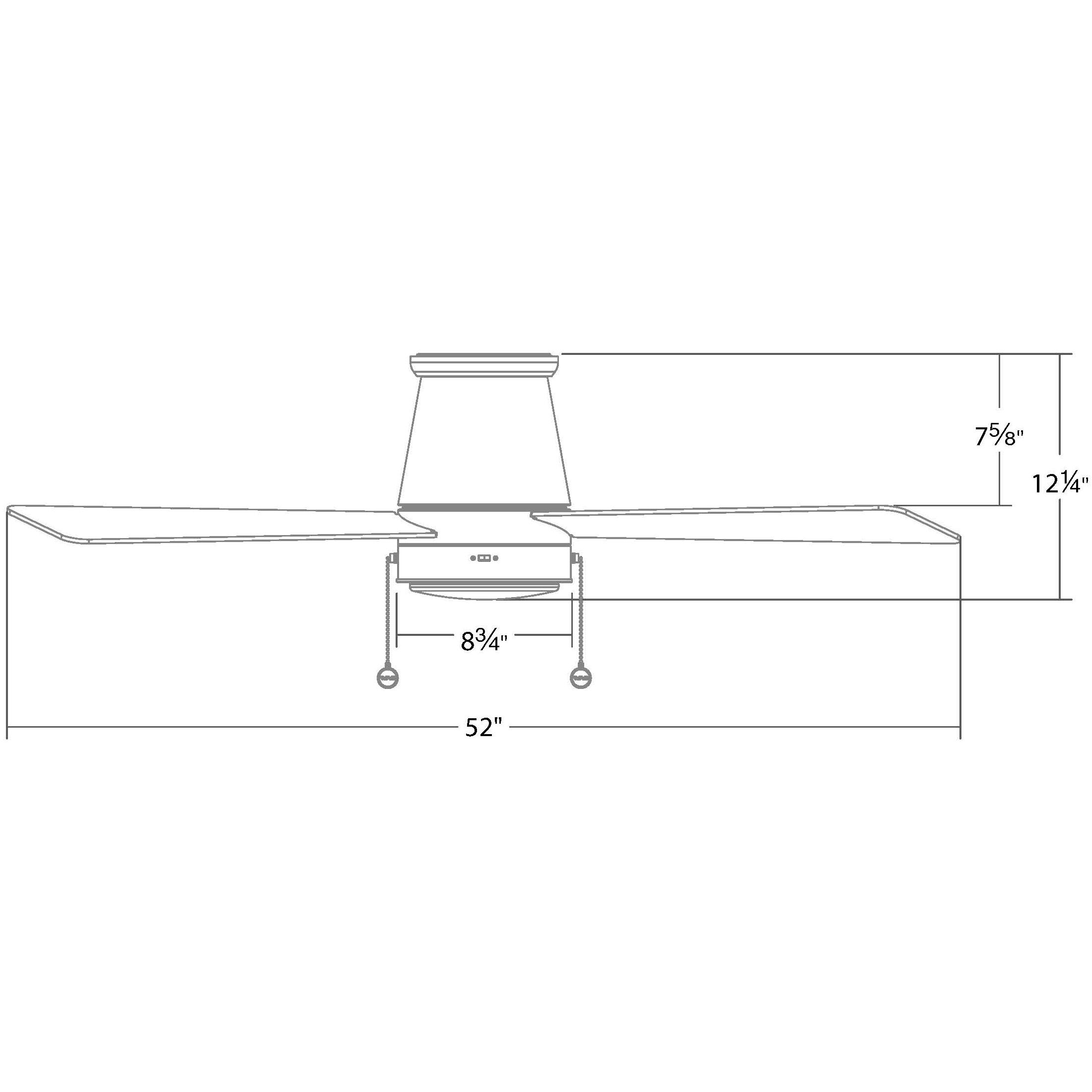 Hug 52 inch Matte Black Flush Mount Ceiling Fan