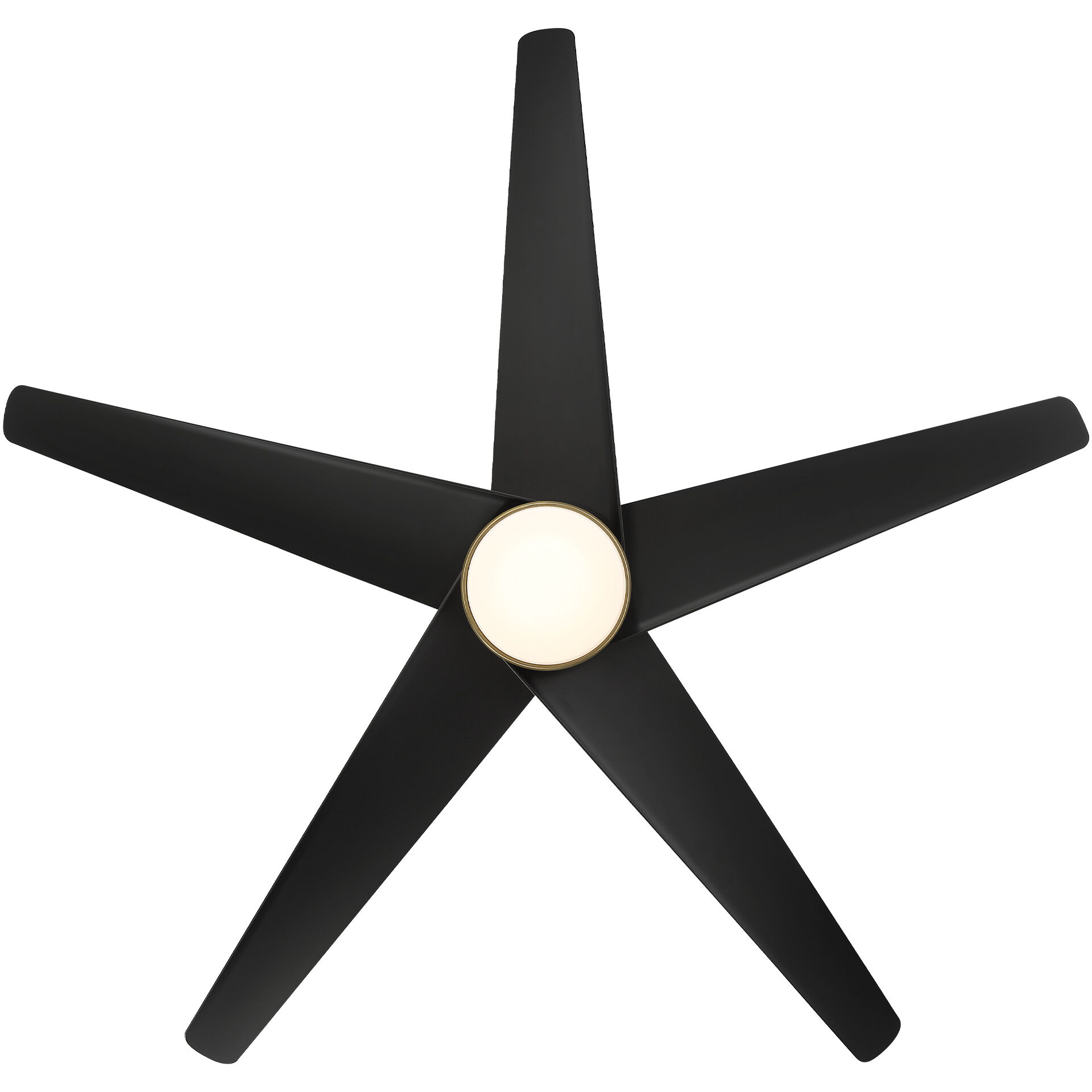 Viper 60 inch Soft Brass Matte Black with Matte Black Blades Downrod Ceiling Fans, Smart Fan