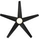 Viper 60 inch Soft Brass Matte Black with Matte Black Blades Downrod Ceiling Fans, Smart Fan