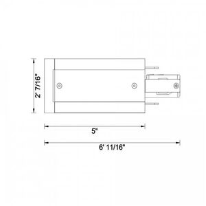 Recessed Live End Connector 1 Light 120 Platinum Track Accessory Ceiling Light