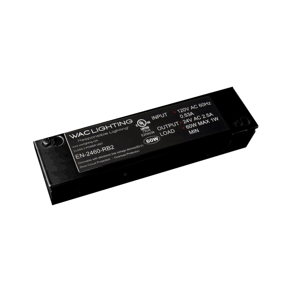 【 DC２４V ６５A 】安定化電源｜２系統｜1600W｜FUTABA WAC Lighting EN-24100-RB2 Power Supply Black Transformer, 24V