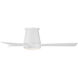 Hug 44 inch Matte White Flush Mount Ceiling Fans, Smart Fan