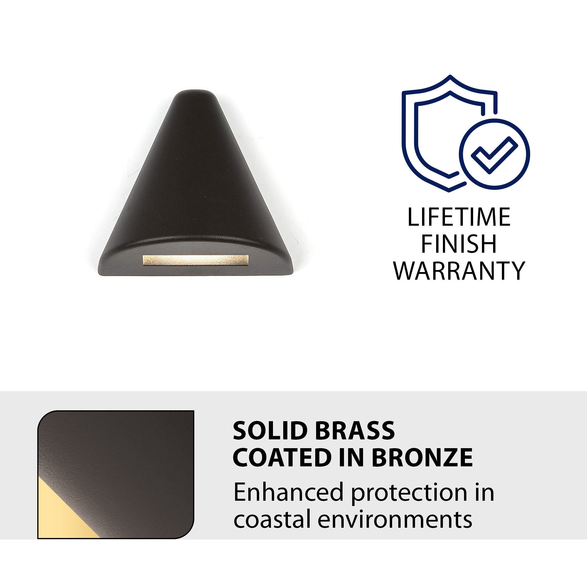 WAC Lighting LED 12V Triangle Deck and Patio Light Bronzed Brass