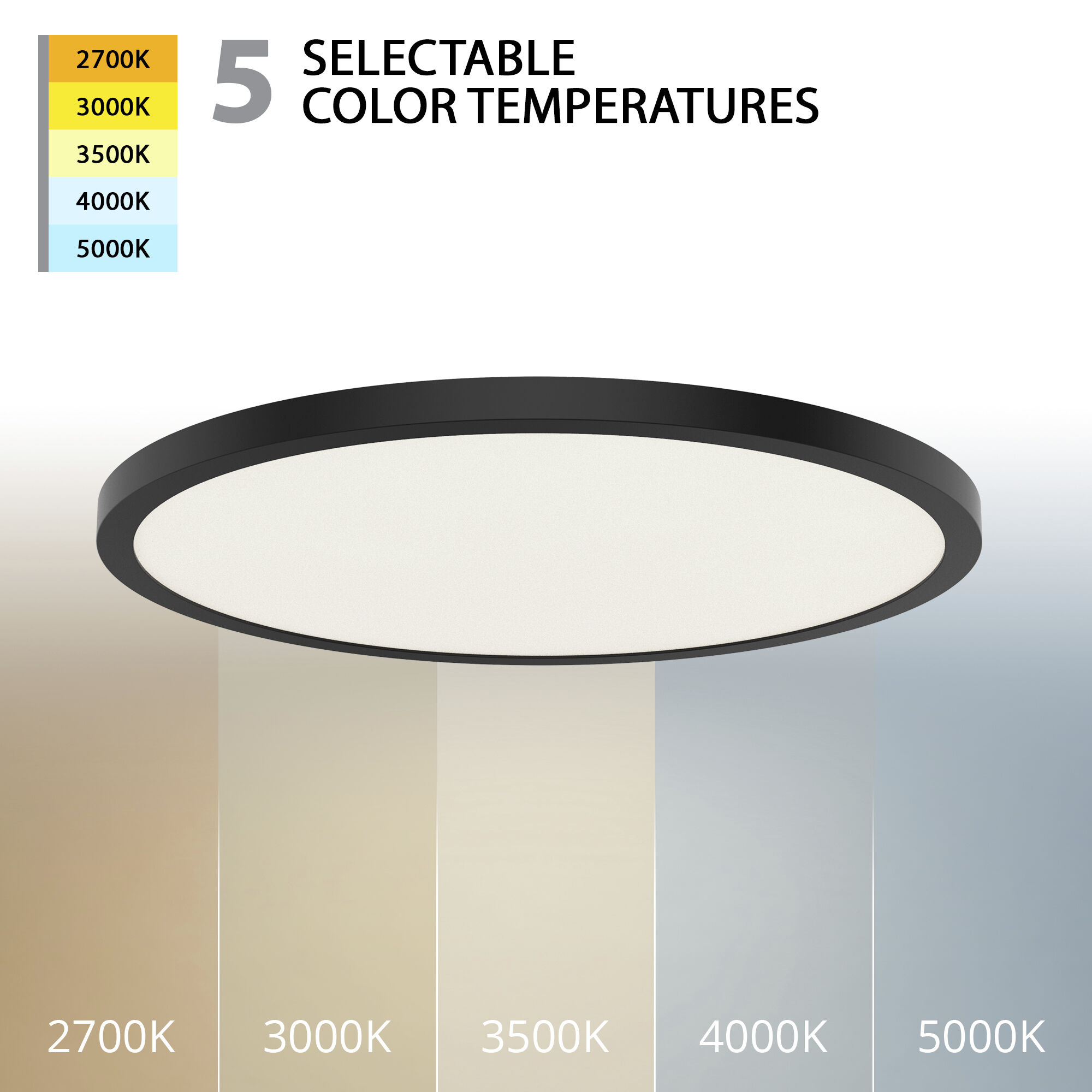 Round LED 24 inch Black Flush Mount Ceiling Light, WAC Limited