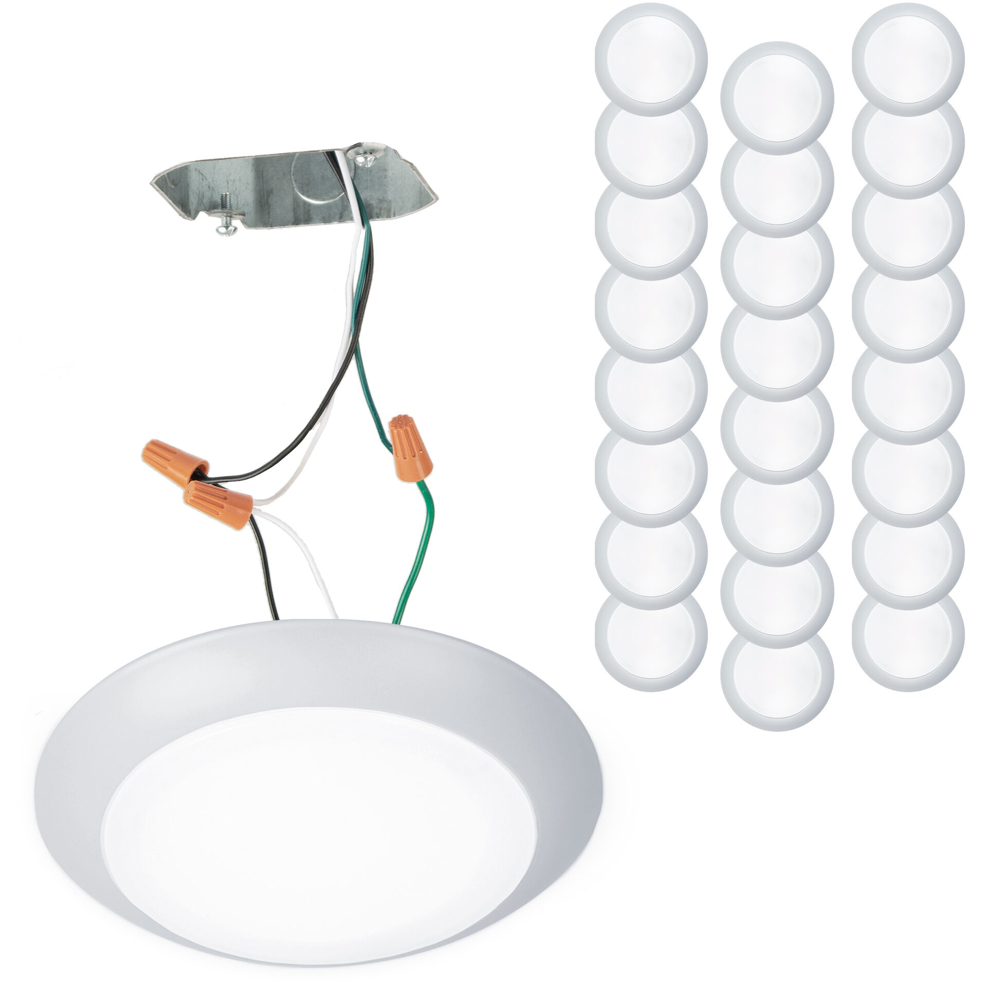 Led disk light flush mount top