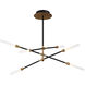 Houdini LED 36 inch Black Aged Brass Chandelier Ceiling Light, dweLED
