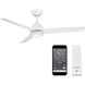 Mocha 54 inch Matte White Downrod Ceiling Fans, Smart Fan