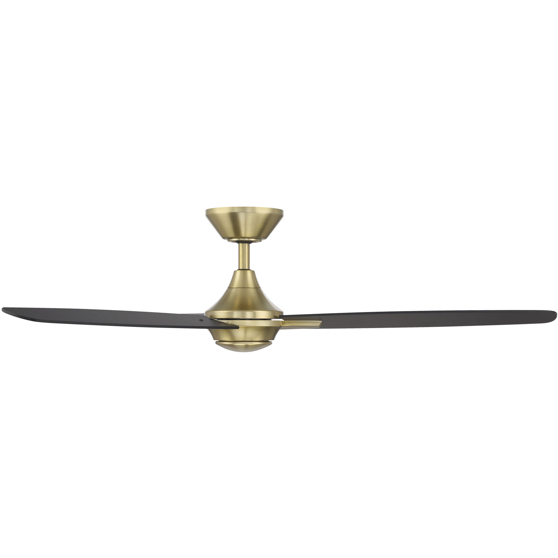 Blitzen 54 inch Soft Brass Matte Black with Matte Black Blades Downrod Ceiling Fans, Smart Fan