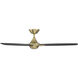 Blitzen 54 inch Soft Brass Matte Black with Matte Black Blades Downrod Ceiling Fans, Smart Fan