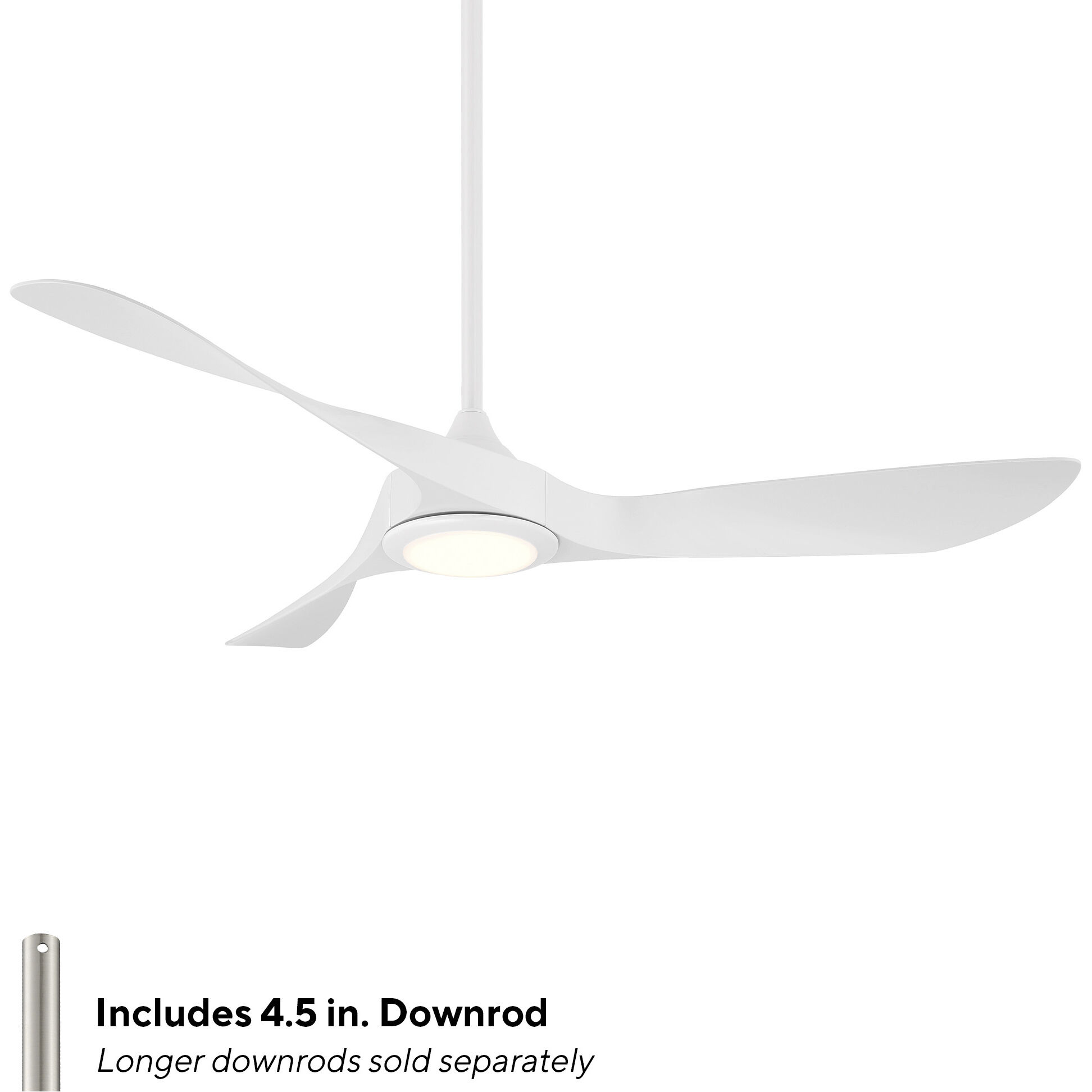 Swirl 54 inch Matte White Downrod Ceiling Fan