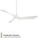 Swirl 54 inch Matte White Downrod Ceiling Fan