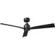 Clean 52 inch Matte Black Downrod Ceiling Fans, Smart Fan