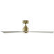 Clean 52 inch Soft Brass Matte White with Matte White Blades Downrod Ceiling Fans, Smart Fan