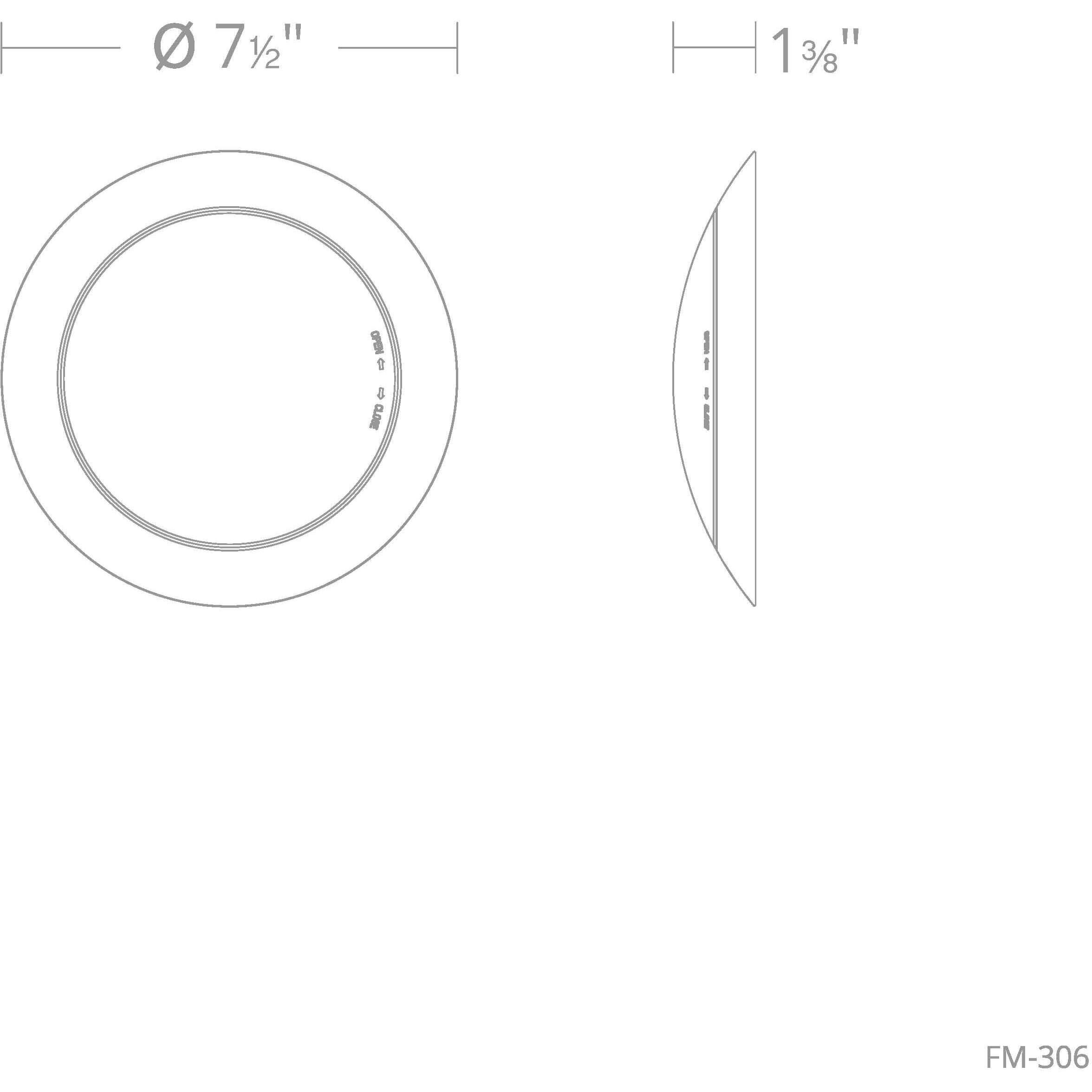 Disc LED 7.5 inch White Flush Mount Ceiling Light in 24, WAC Limited