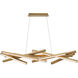 Parallax Linear Pendant Ceiling Light in Aged Brass, dweLED