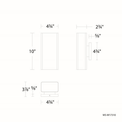 Edgey LED 10 inch White Outdoor Wall Light in 4000K, dweLED